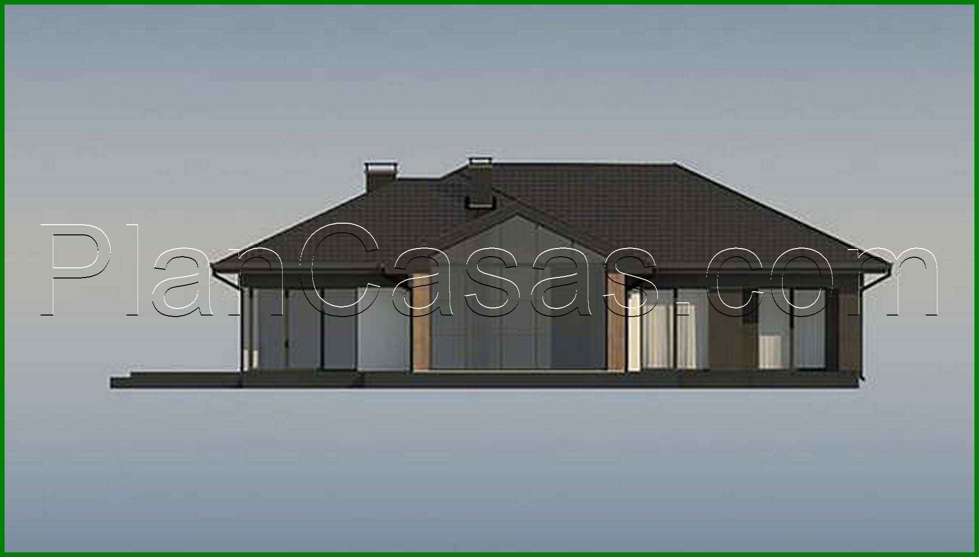 Visualization gallery - Project of an attractive cottage on 246 square meters. m with a spacious living room and stained-glass windows