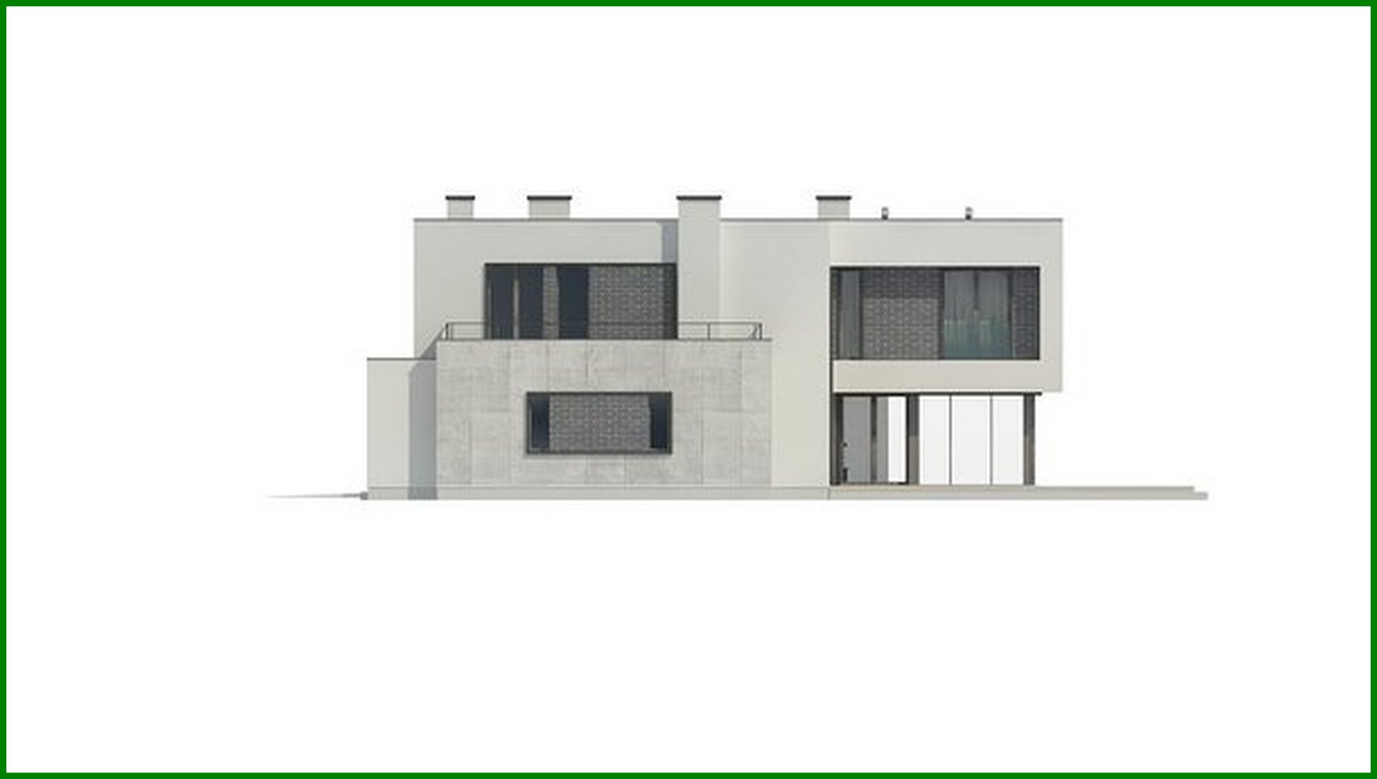 Visualization gallery - Plan of a modern mansion with an area of ​​283 square meters. m with an attached garage for two cars