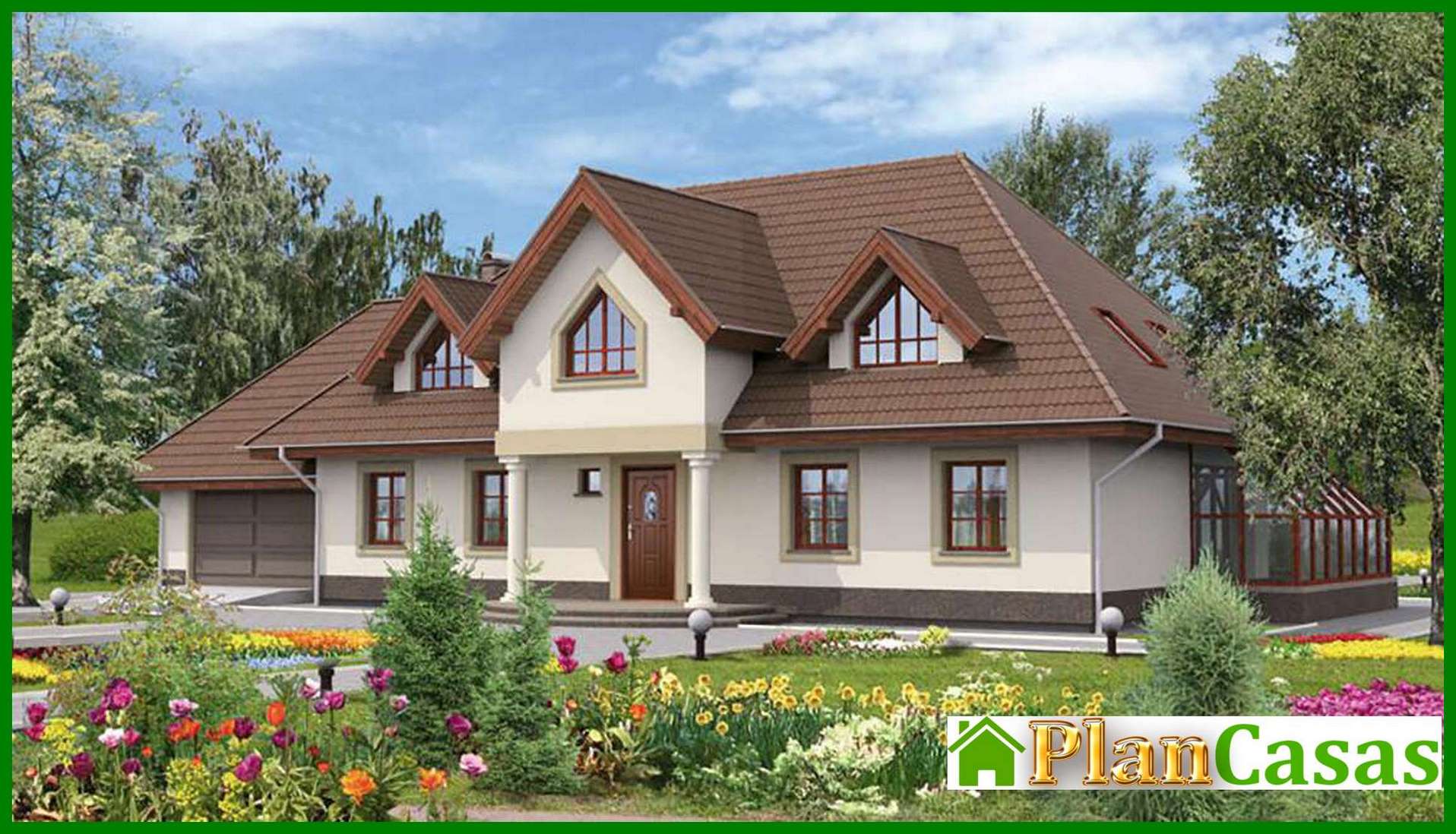 Beautiful house with a catchy roof house plan