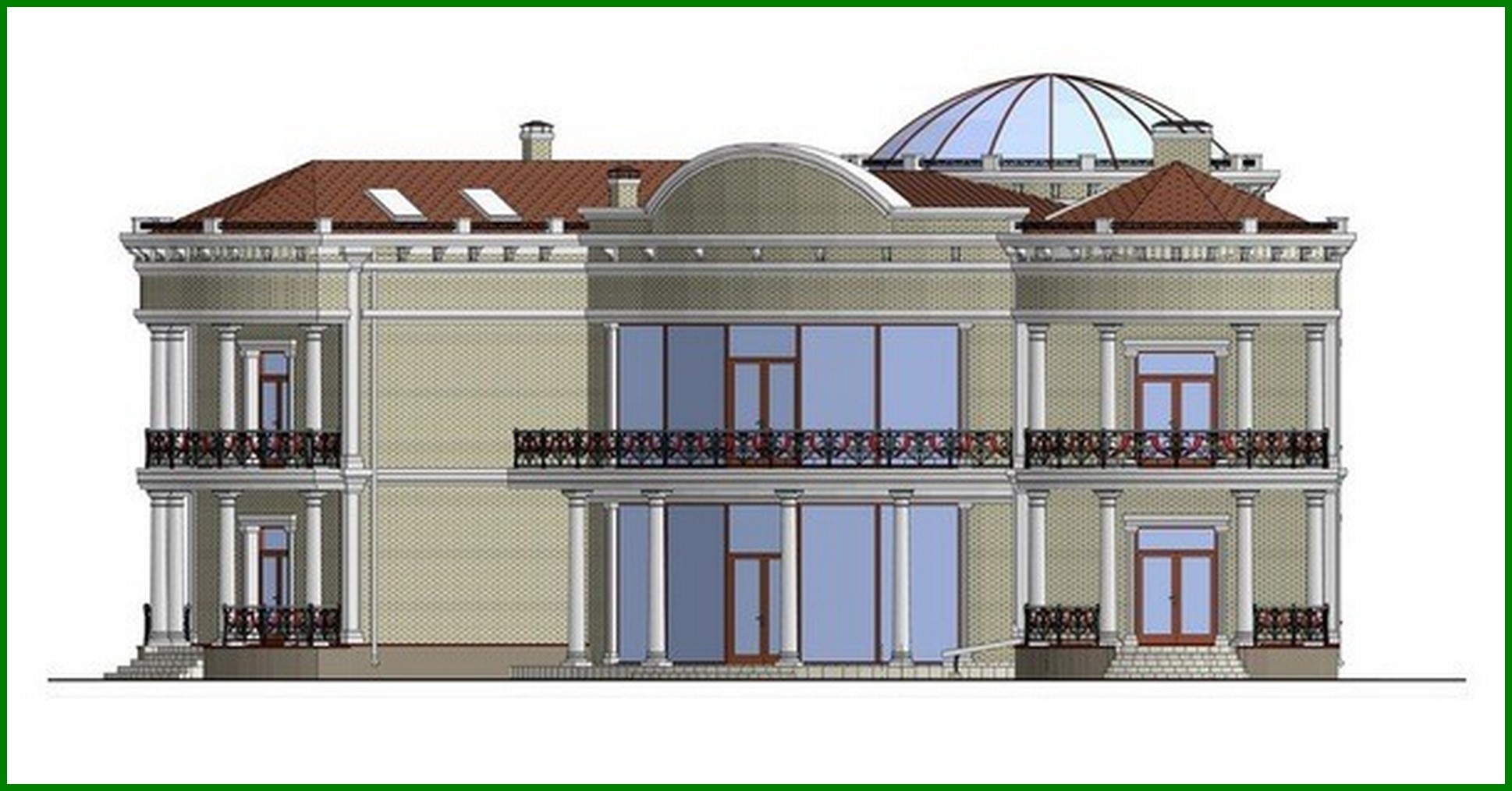 Visualization gallery - Luxury representative residence with a revolutionary roof