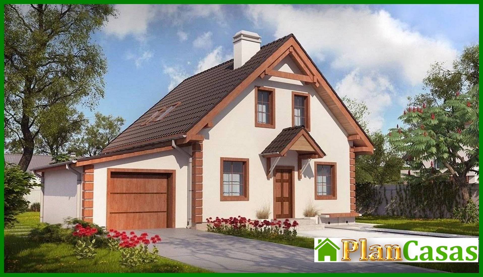 Nice eco home project with garage house plan