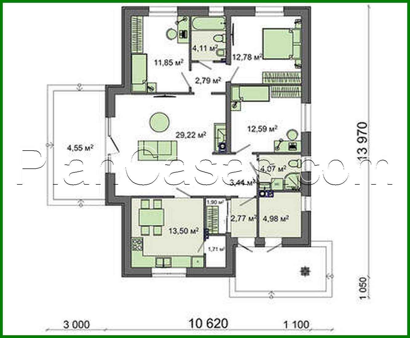 Visualization gallery - One-story house under a bright roof