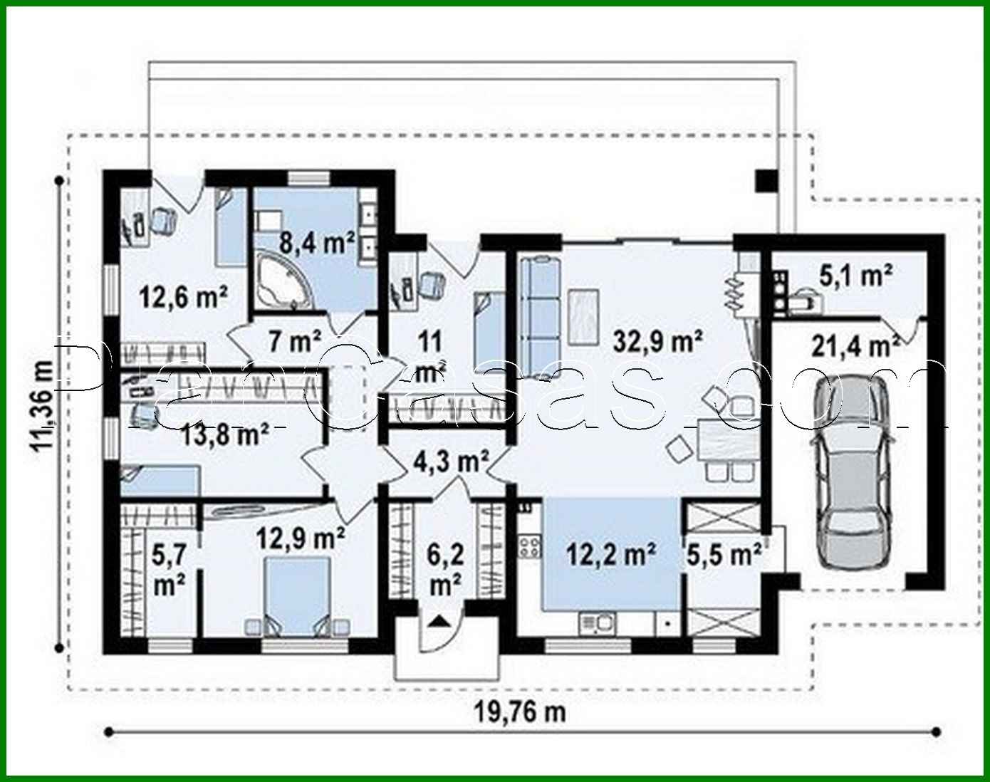 Visualization gallery - One-story cottage for a narrow plot