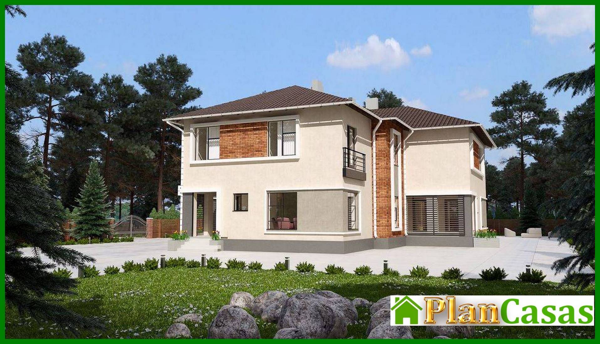 Visualization gallery - Plan of an attractive mansion for three families