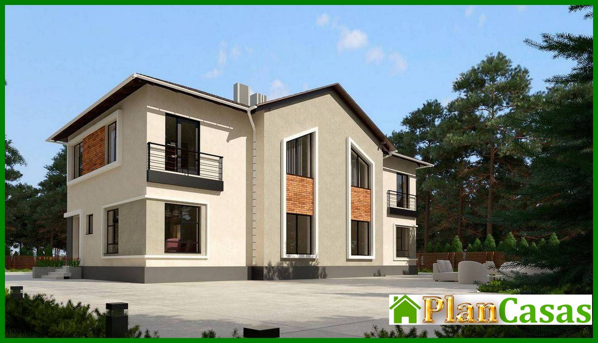 Plan of an attractive mansion for three families house plan