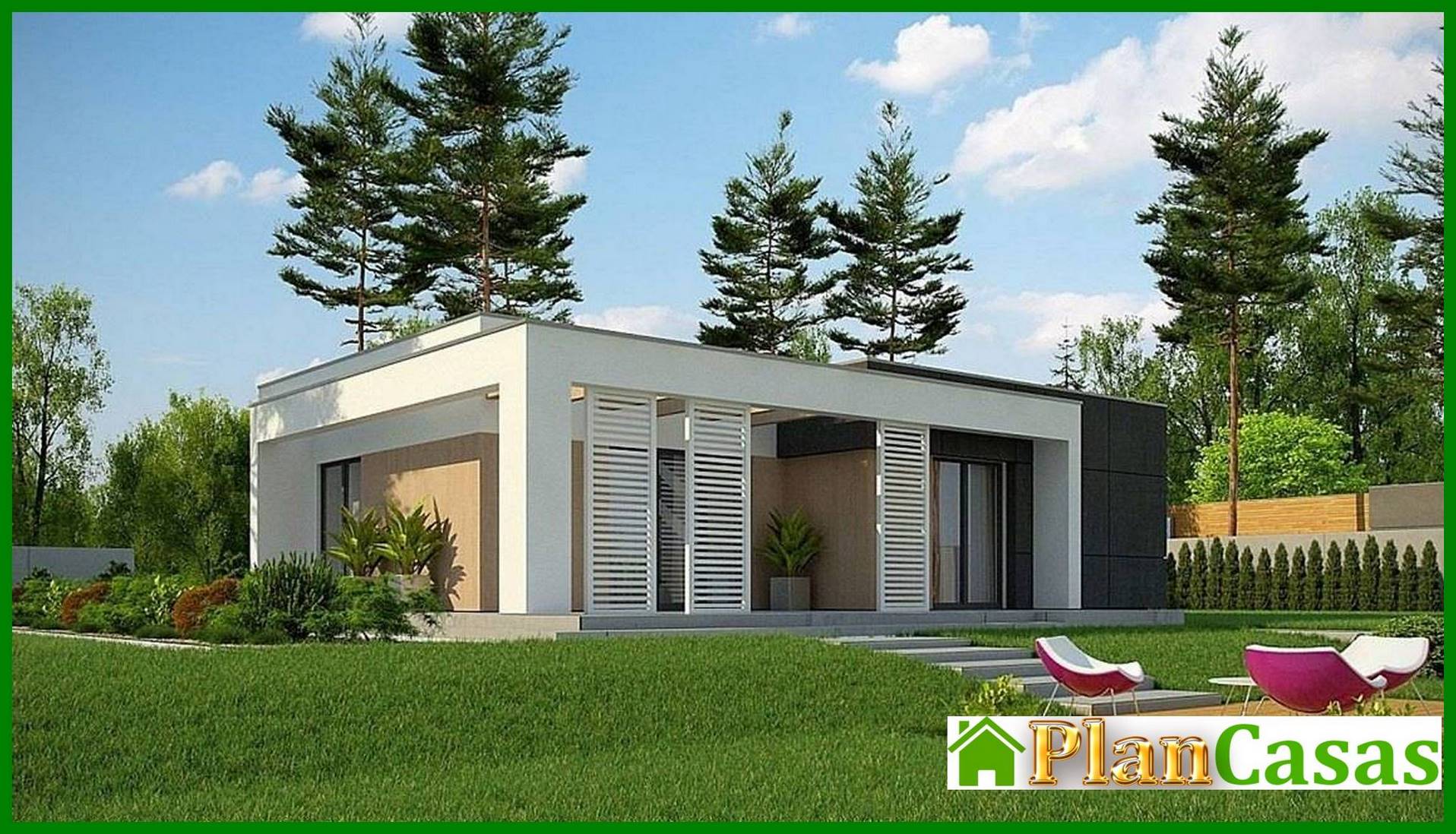 Visualization gallery - Small one-story cottage with a flat roof