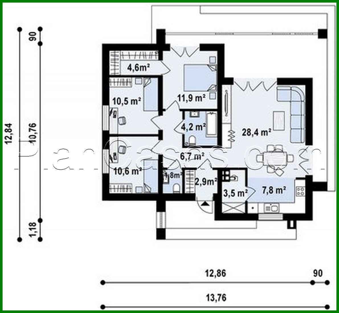 Visualization gallery - Small one-story cottage with a flat roof