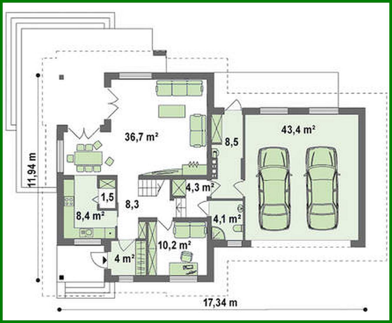 Visualization gallery - Comfortable house with a spacious attic