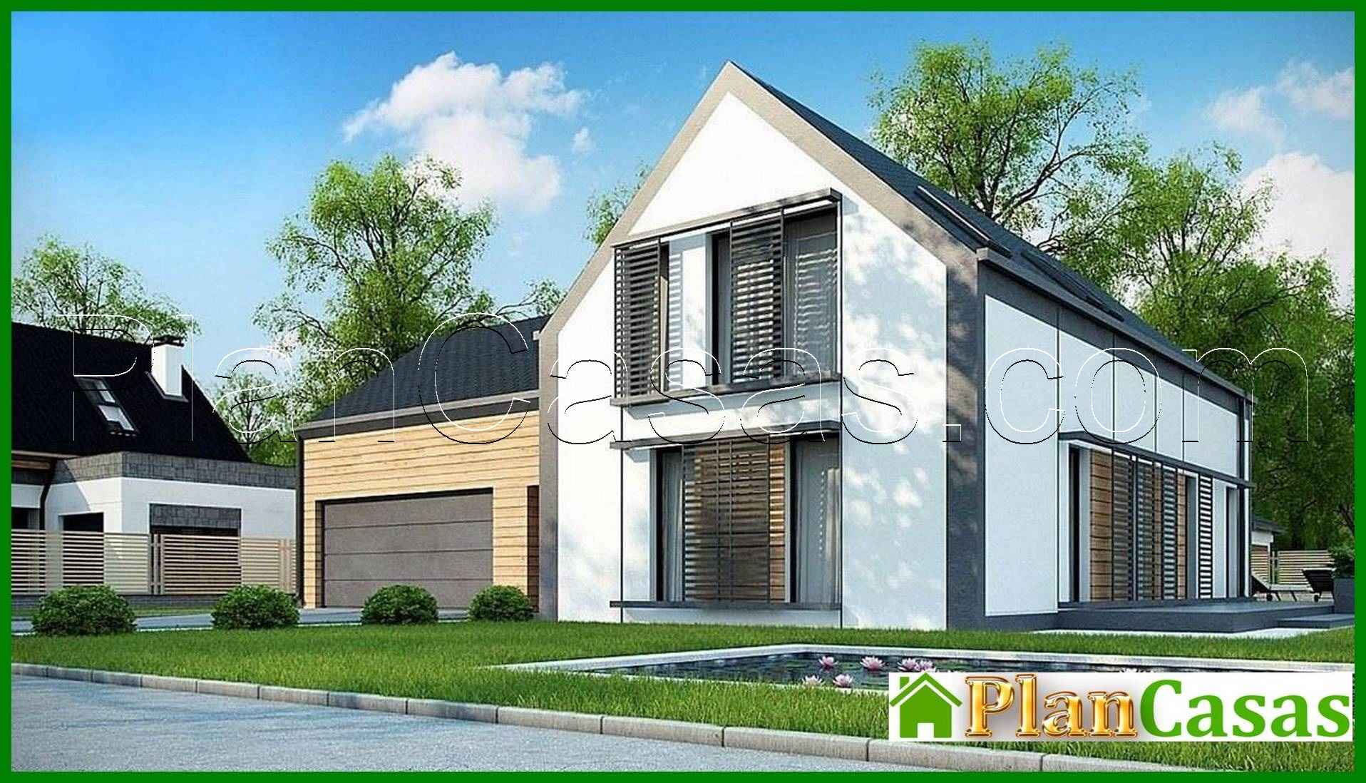 Visualization gallery - Cottage with an attic with a garage for two cars