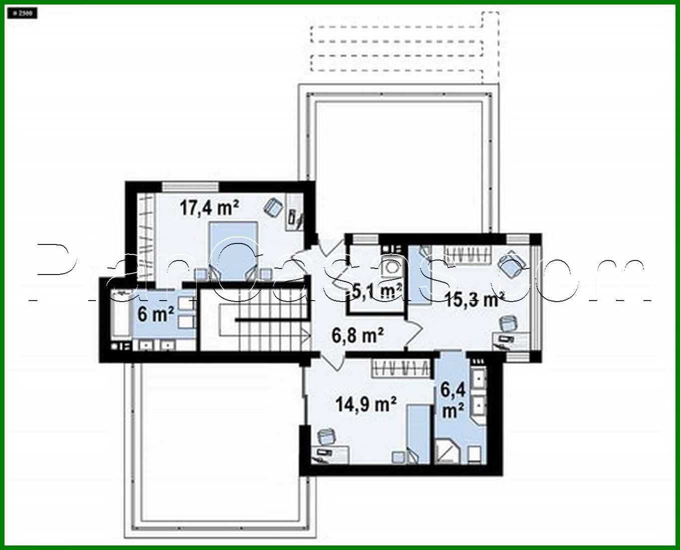Visualization gallery - Modern two-story cottage with a terrace on the second floor