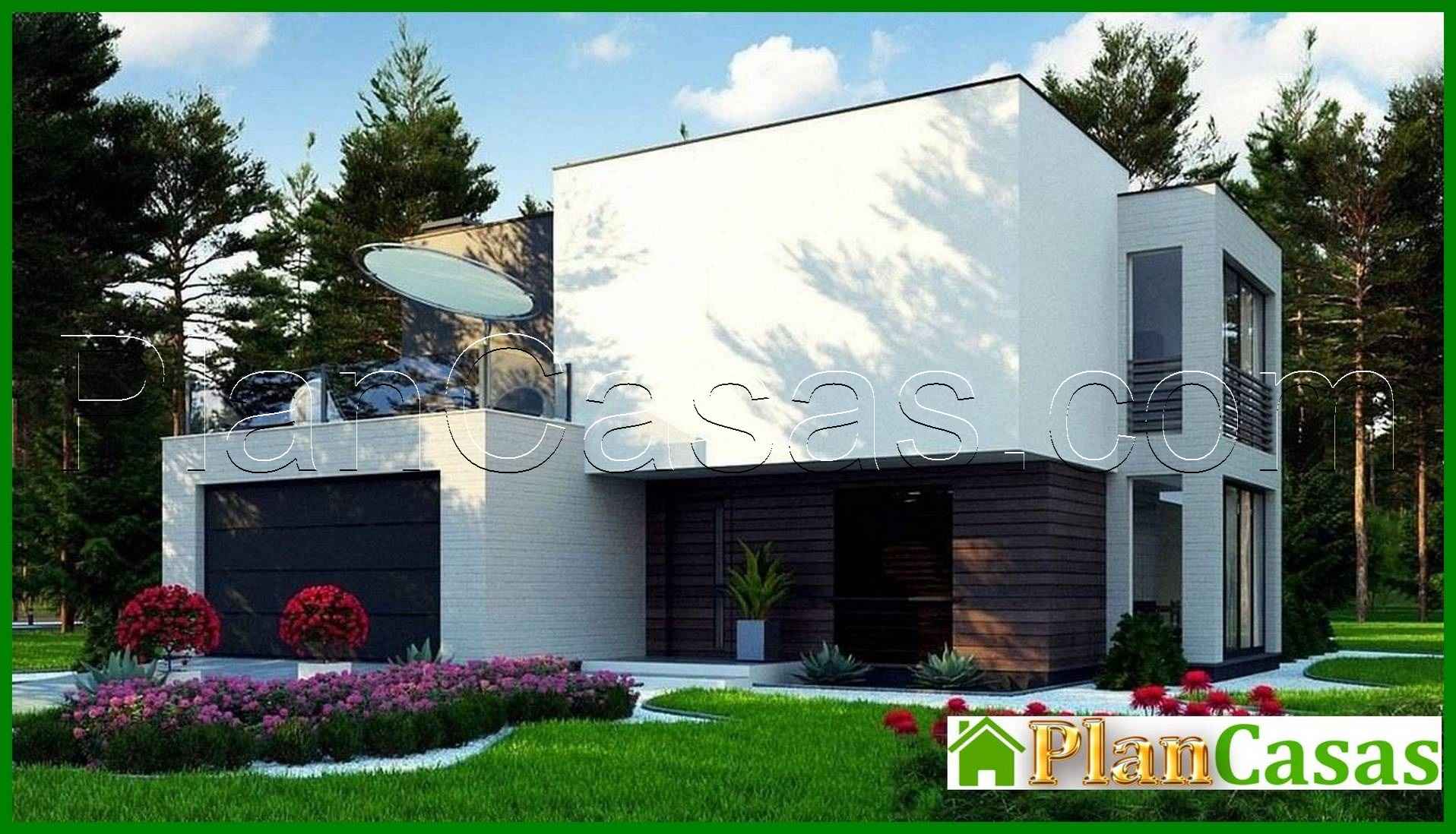 Visualization gallery - Modern two-story cottage with a terrace on the second floor