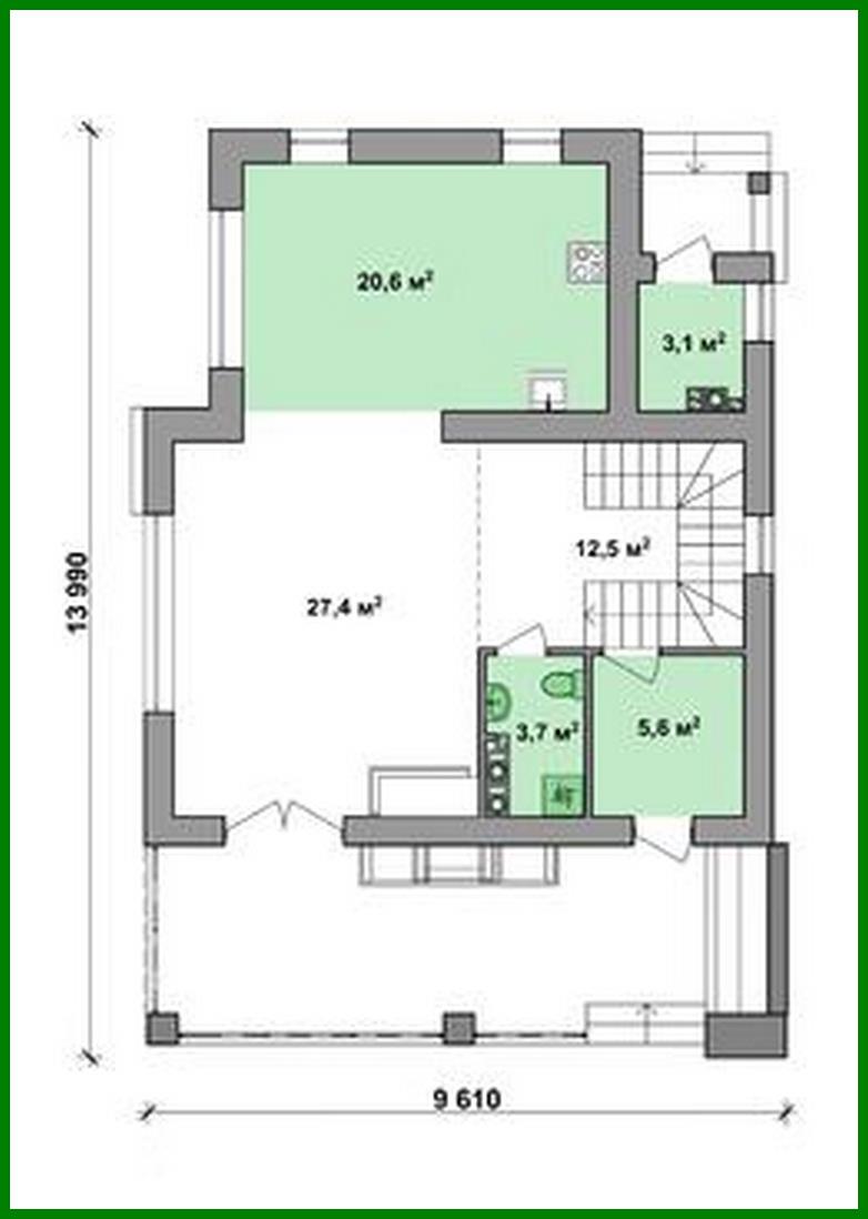 Visualization gallery - The architectural design of an ultramodern cottage, two floors