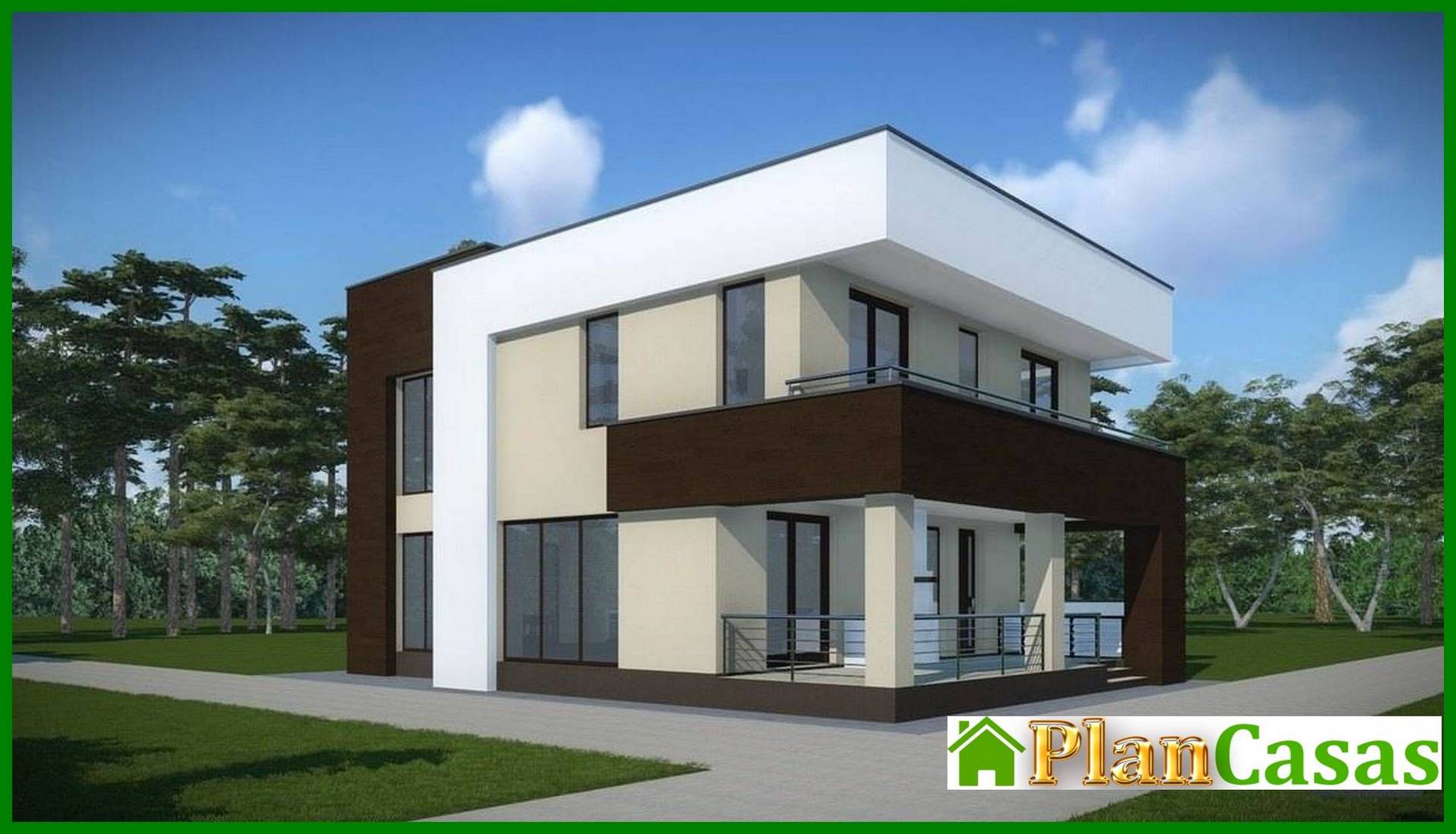 The architectural design of an ultramodern cottage, two floors house plan