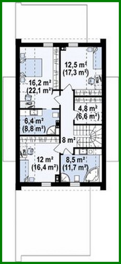 Visualization gallery - Project for the construction of a compact house for a narrow plot