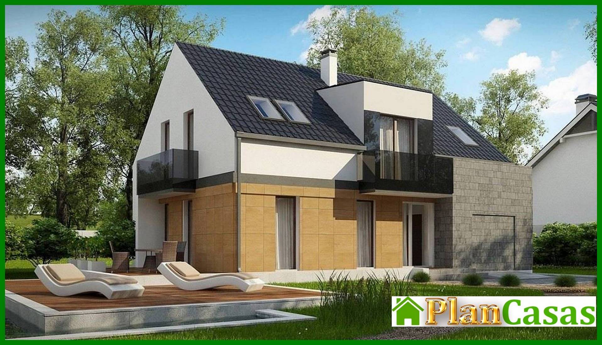 Visualization gallery - Two-story cottage in a classic style with an eclectic inclusion of cubism