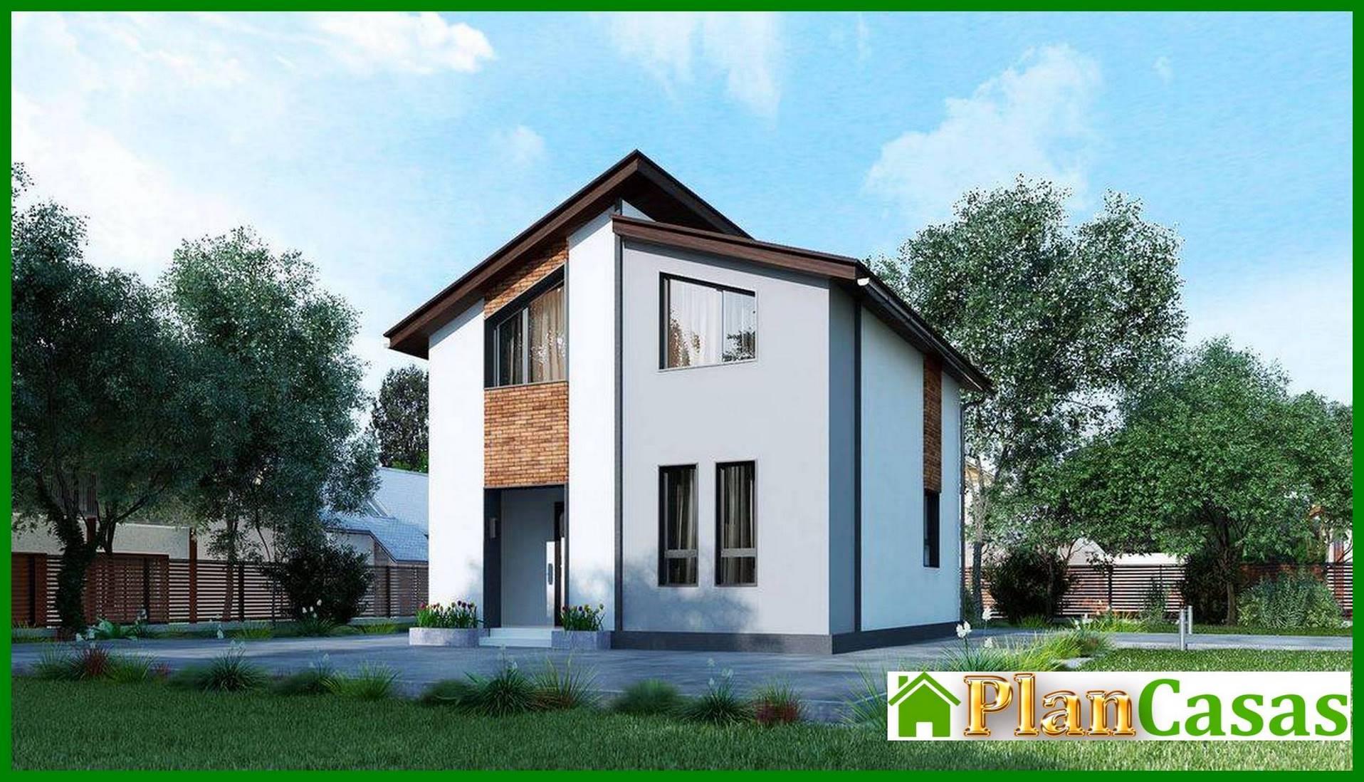 Visualization gallery - Project of a small pretty two-story house with an area of up to 80 m²