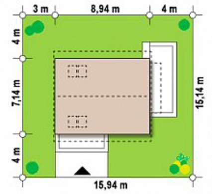 Visualization gallery - The project of a cottage with an attic 7 on 9 in a classic style