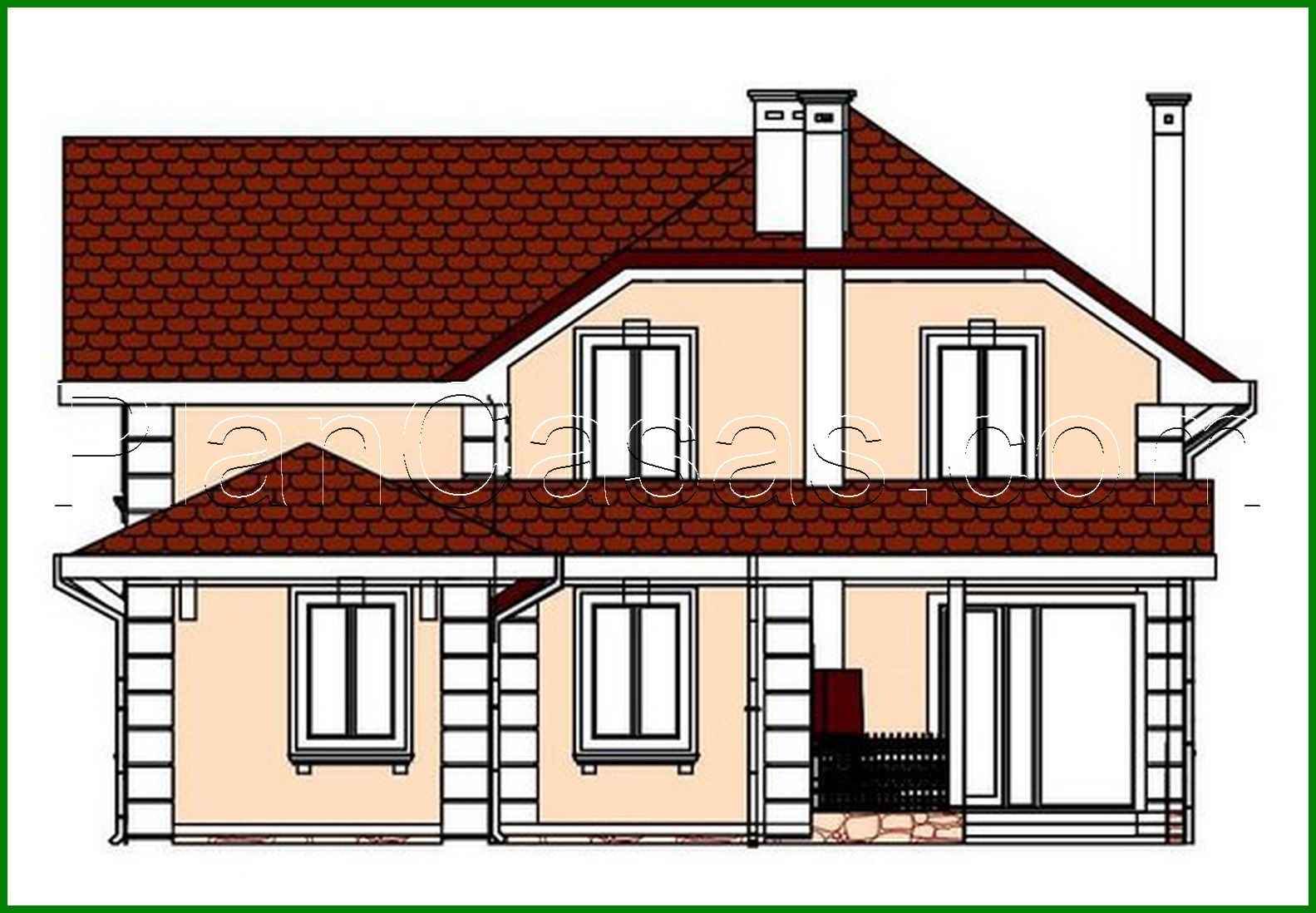 Visualization gallery - Project of a classic two-story mansion for a sloping plot