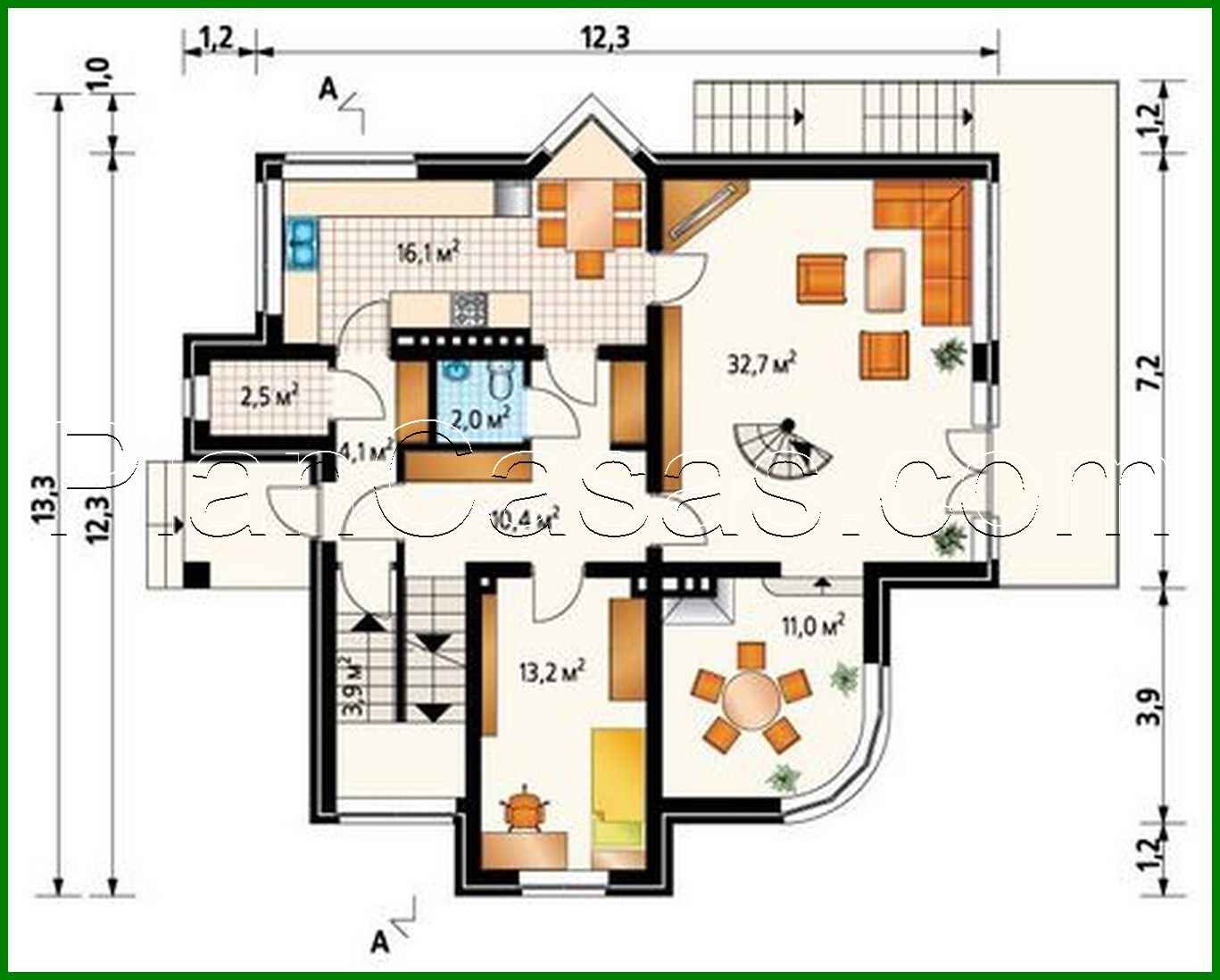 Visualization gallery - An interesting cottage project for an uneven plot
