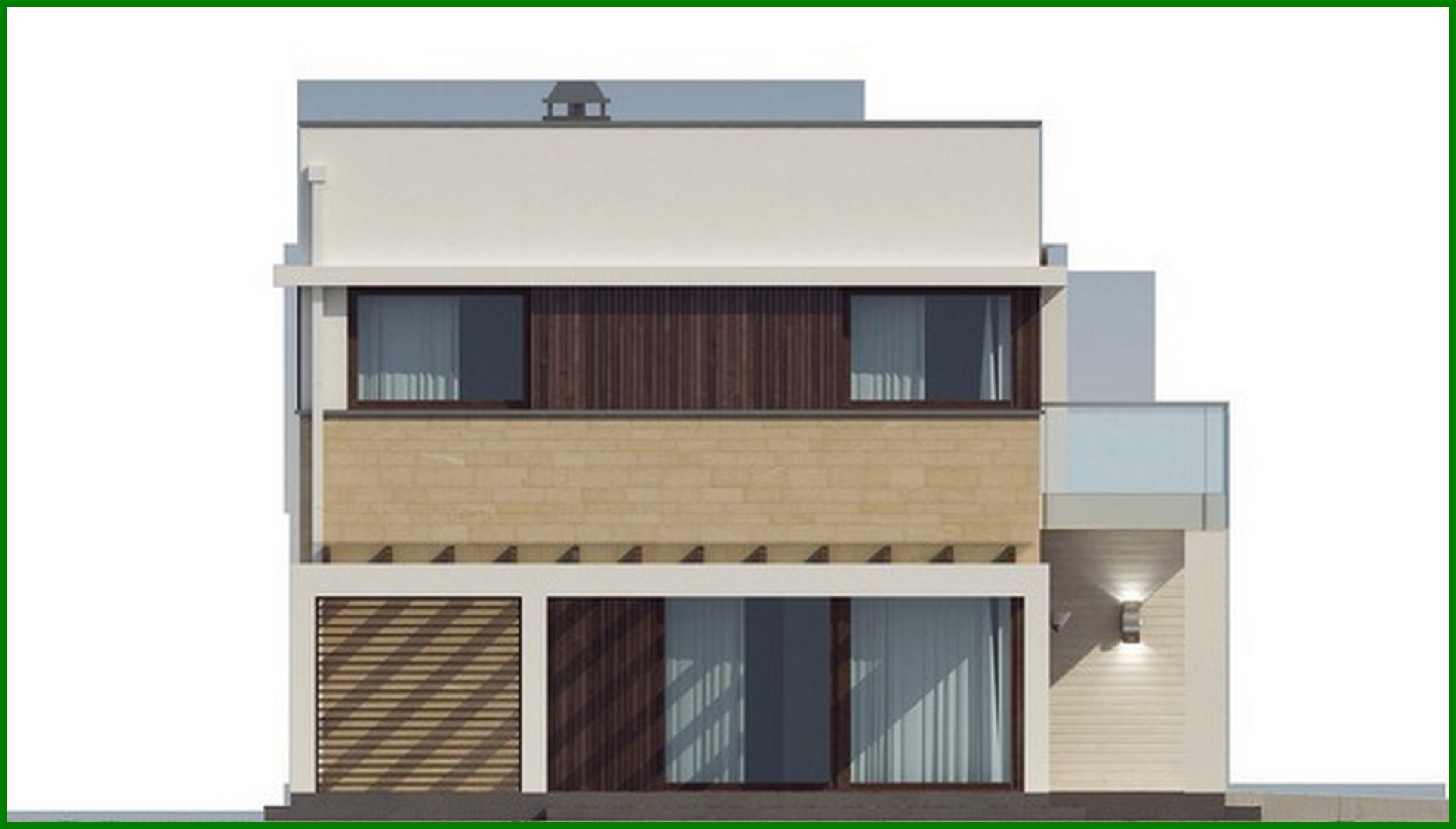 Visualization gallery - Two-story cottage with a flat roof