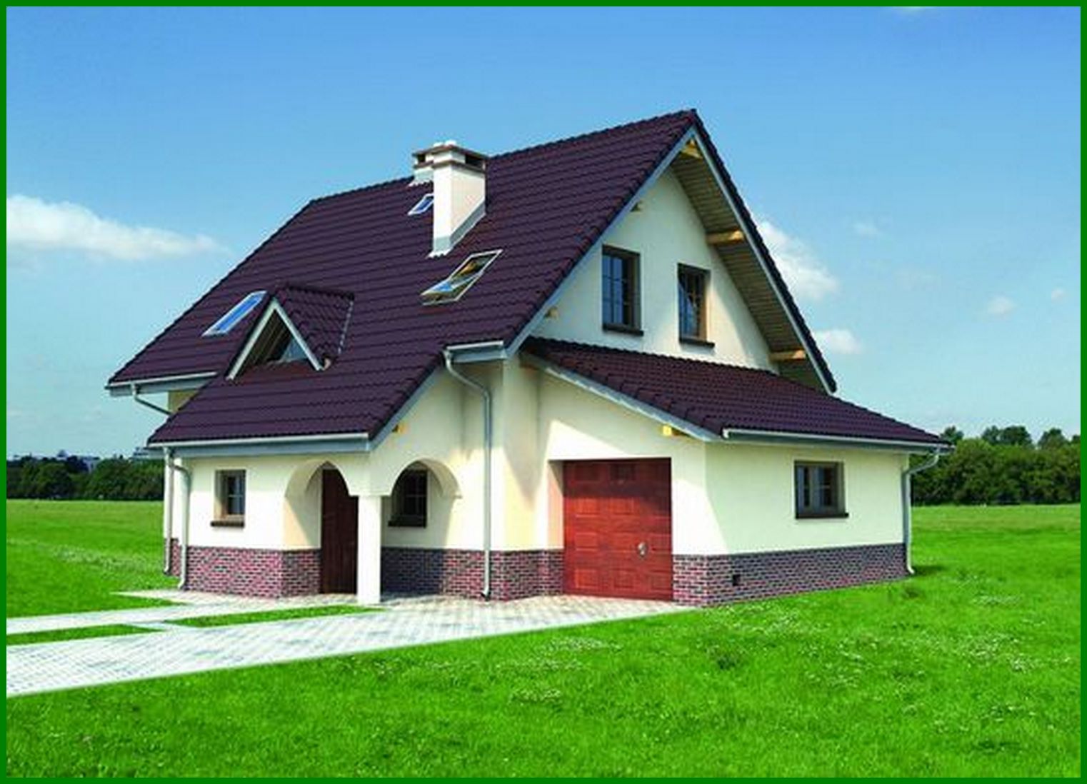 Visualization gallery - Beautiful house with garage and bay window