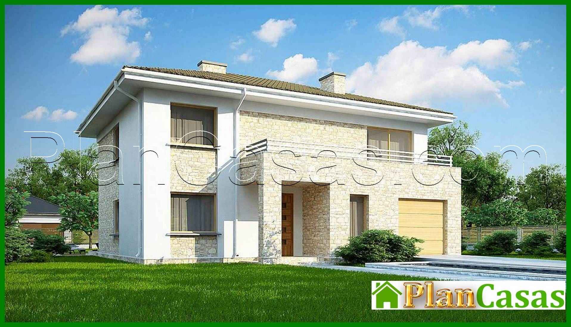 Visualization gallery - Attractive two-story house project with 1 car garage