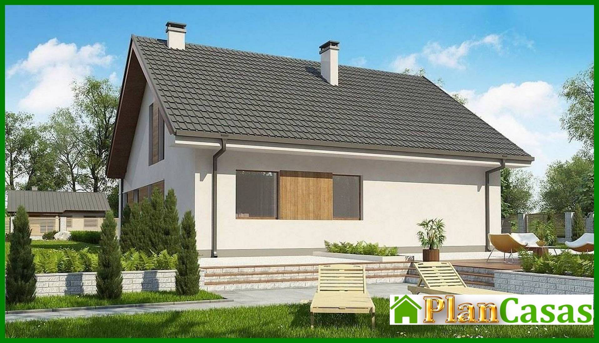 Visualization gallery - The classic project of a country estate with an attic and a garage