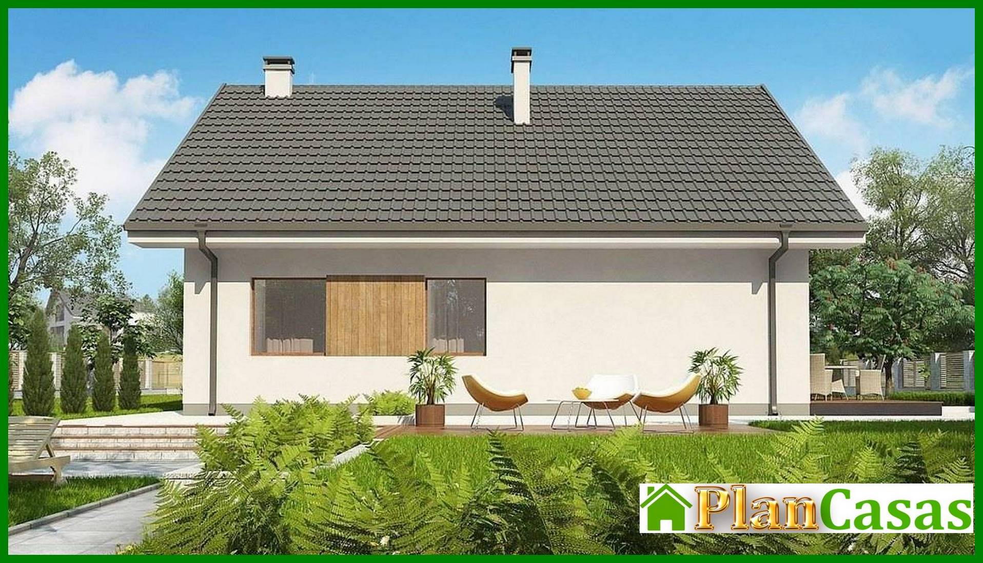 Visualization gallery - The classic project of a country estate with an attic and a garage