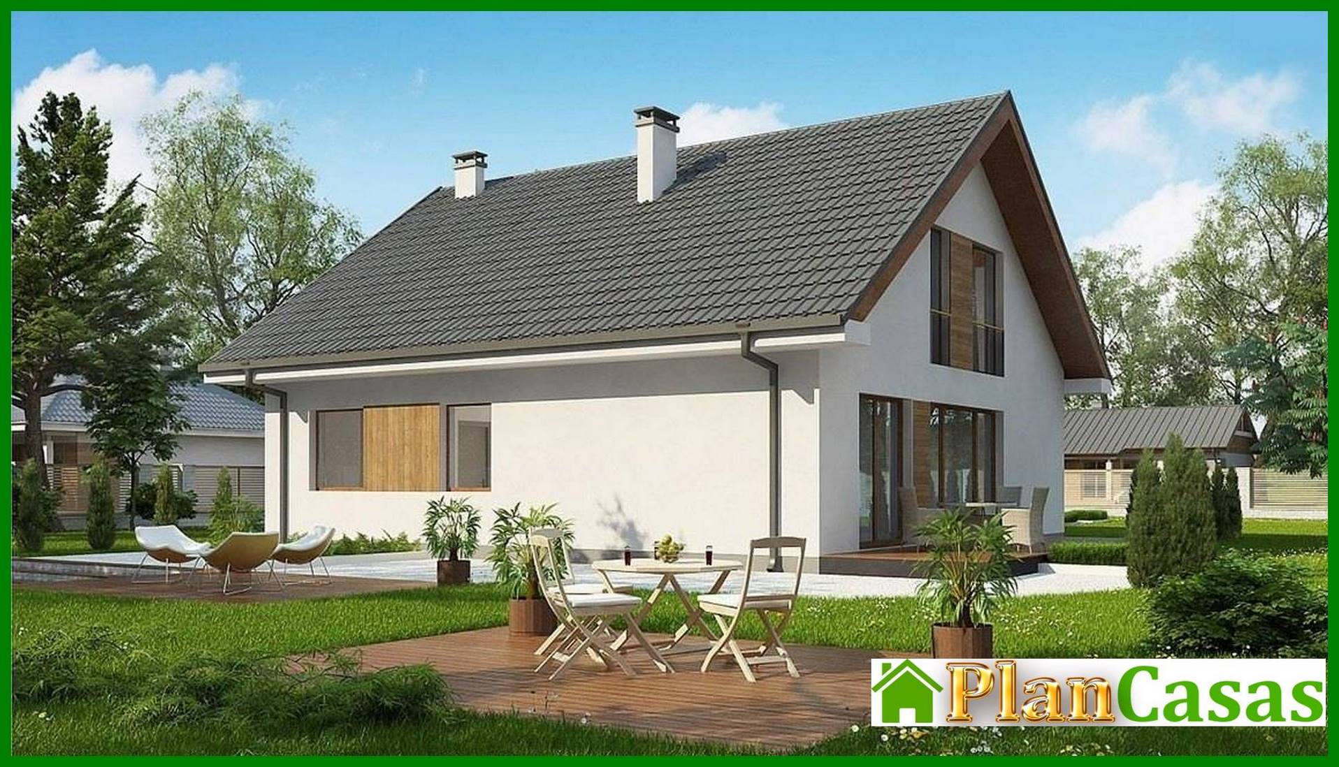 Visualization gallery - The classic project of a country estate with an attic and a garage