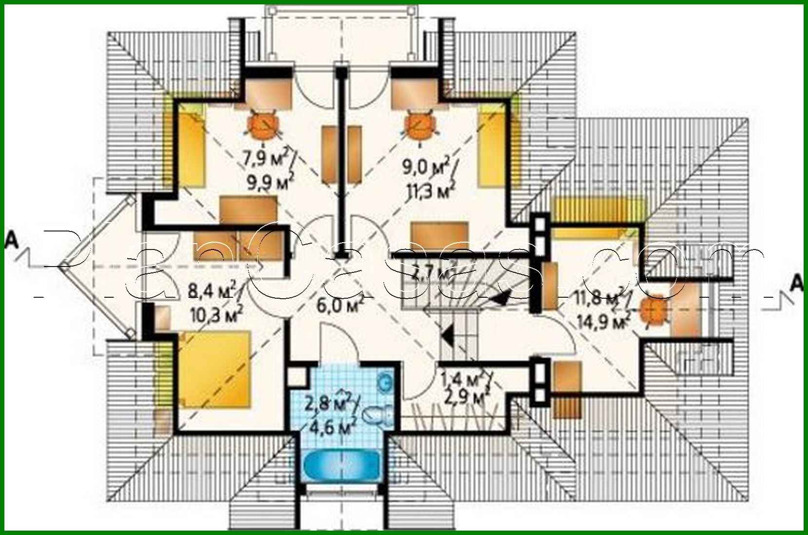 Visualization gallery - Amazing cottage under the roof of complex shape
