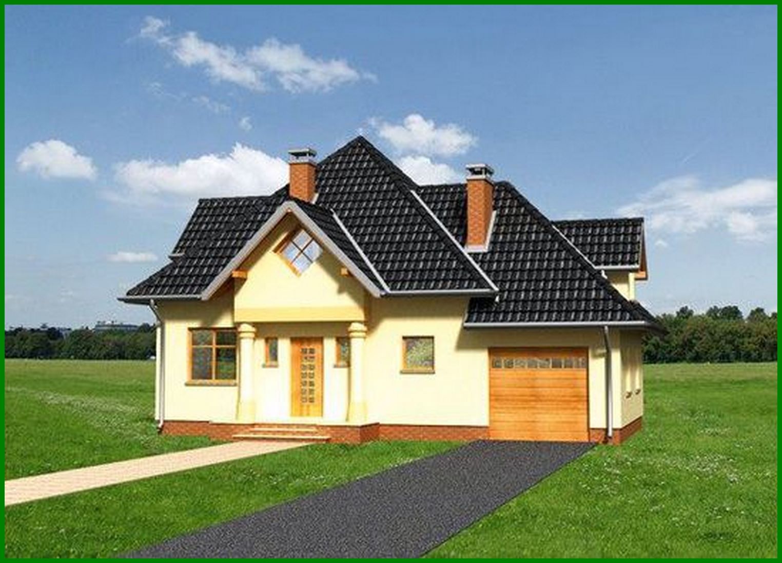 Visualization gallery - Amazing cottage under the roof of complex shape