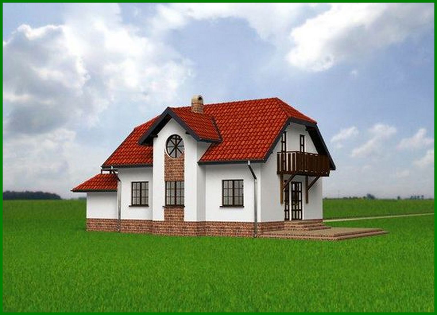 Visualization gallery - A project of an interesting attic house with an attached garage