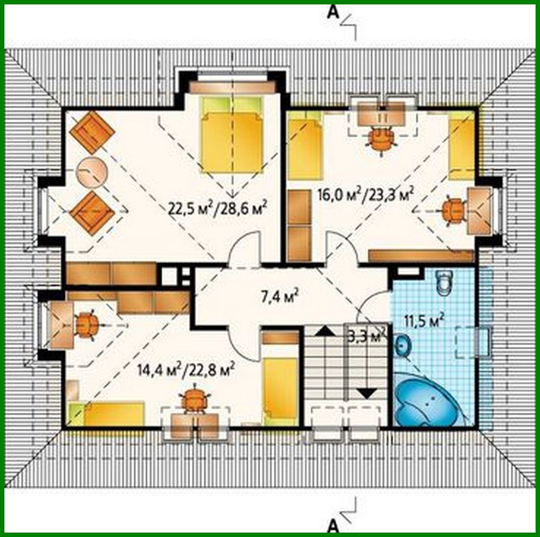 Visualization gallery - Two-story residential building with a separate kitchen