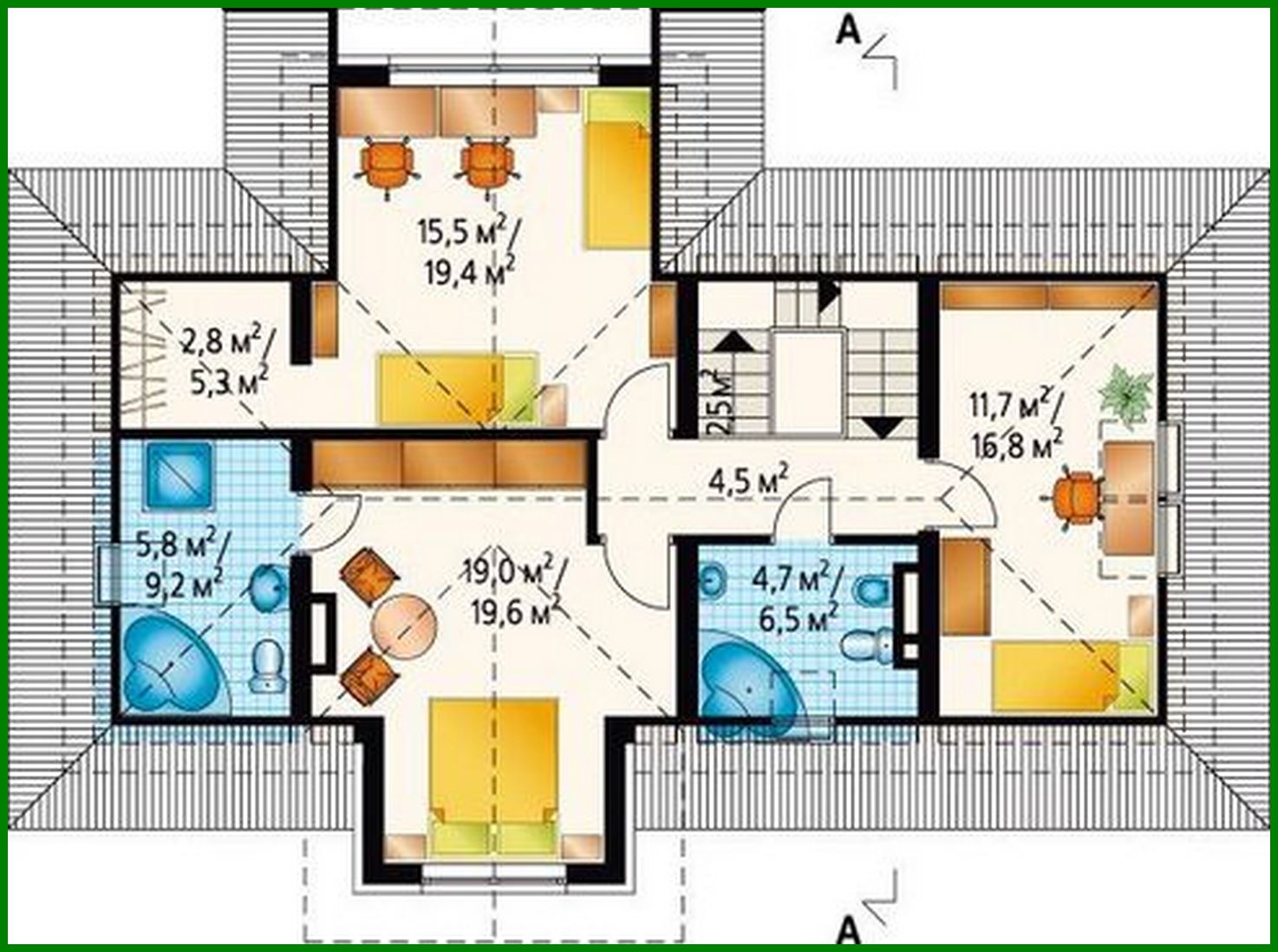 Visualization gallery - Attractive cottage project with an attic and a garage for 1 car