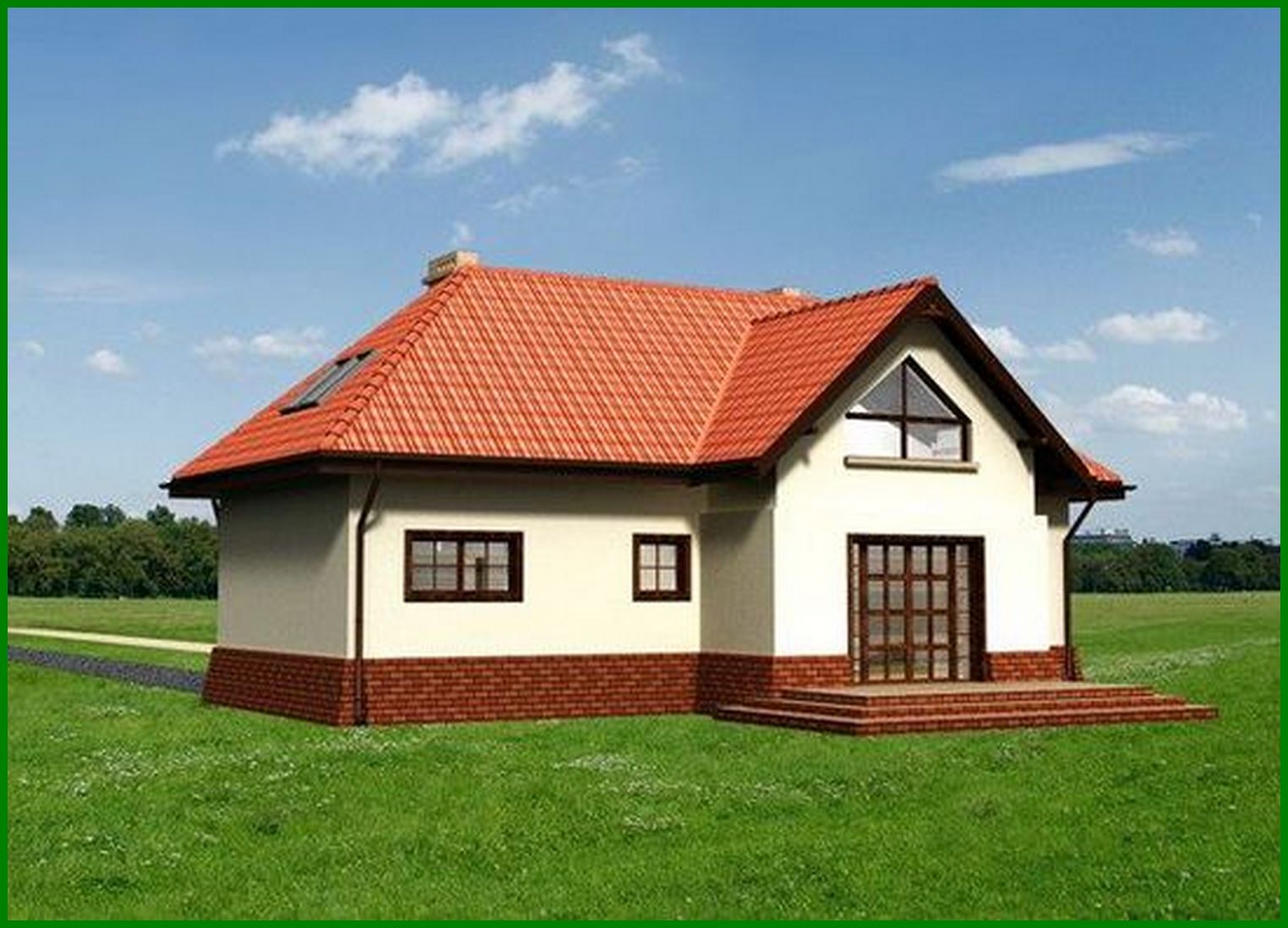 Visualization gallery - Attractive cottage project with an attic and a garage for 1 car