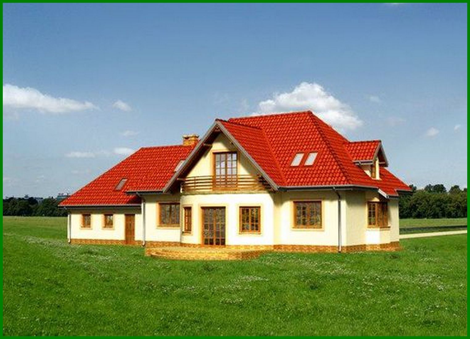 Visualization gallery - The project of a huge country cottage with a garage for two cars