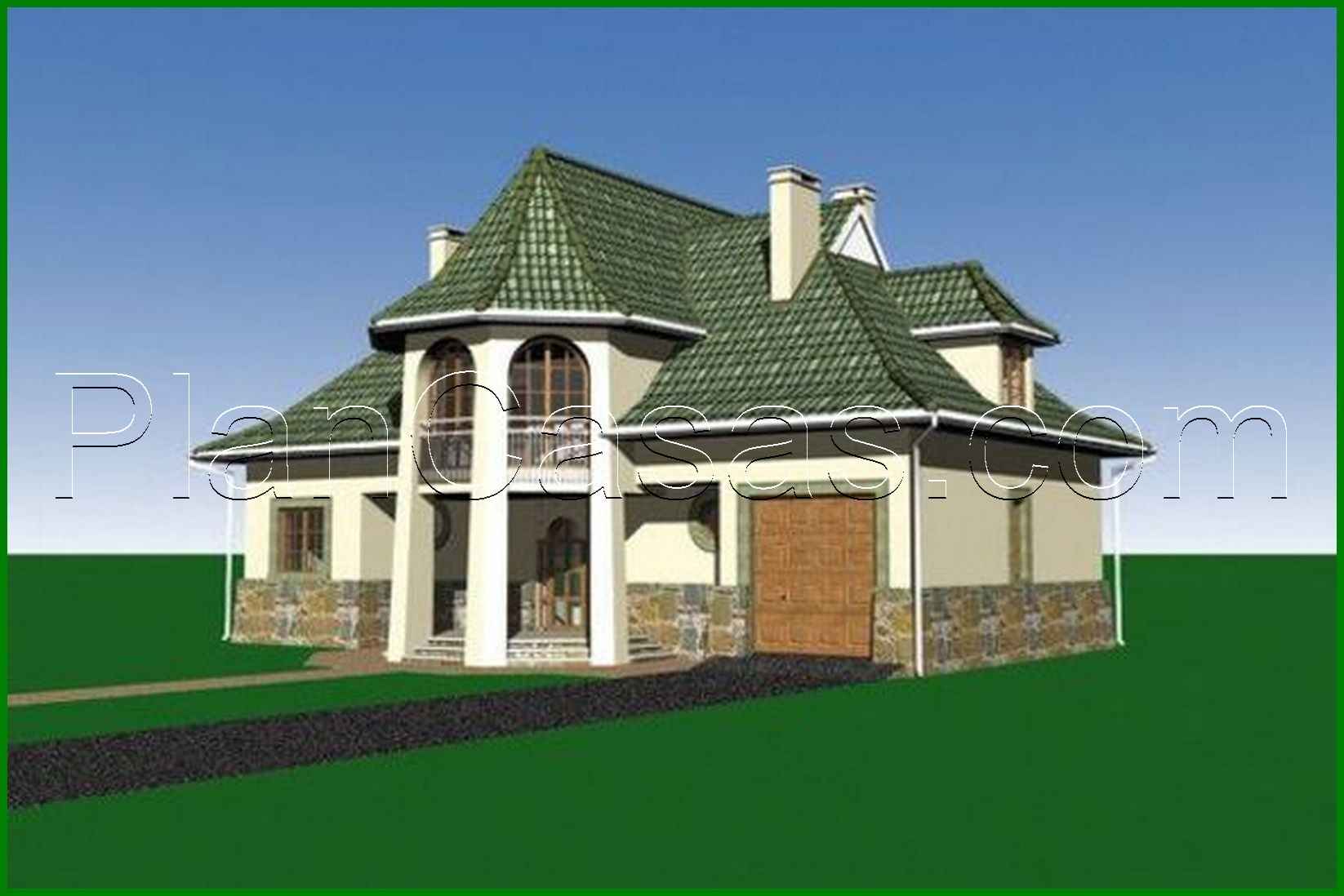 Visualization gallery - Nice project of a house with a porch in the form of a tower