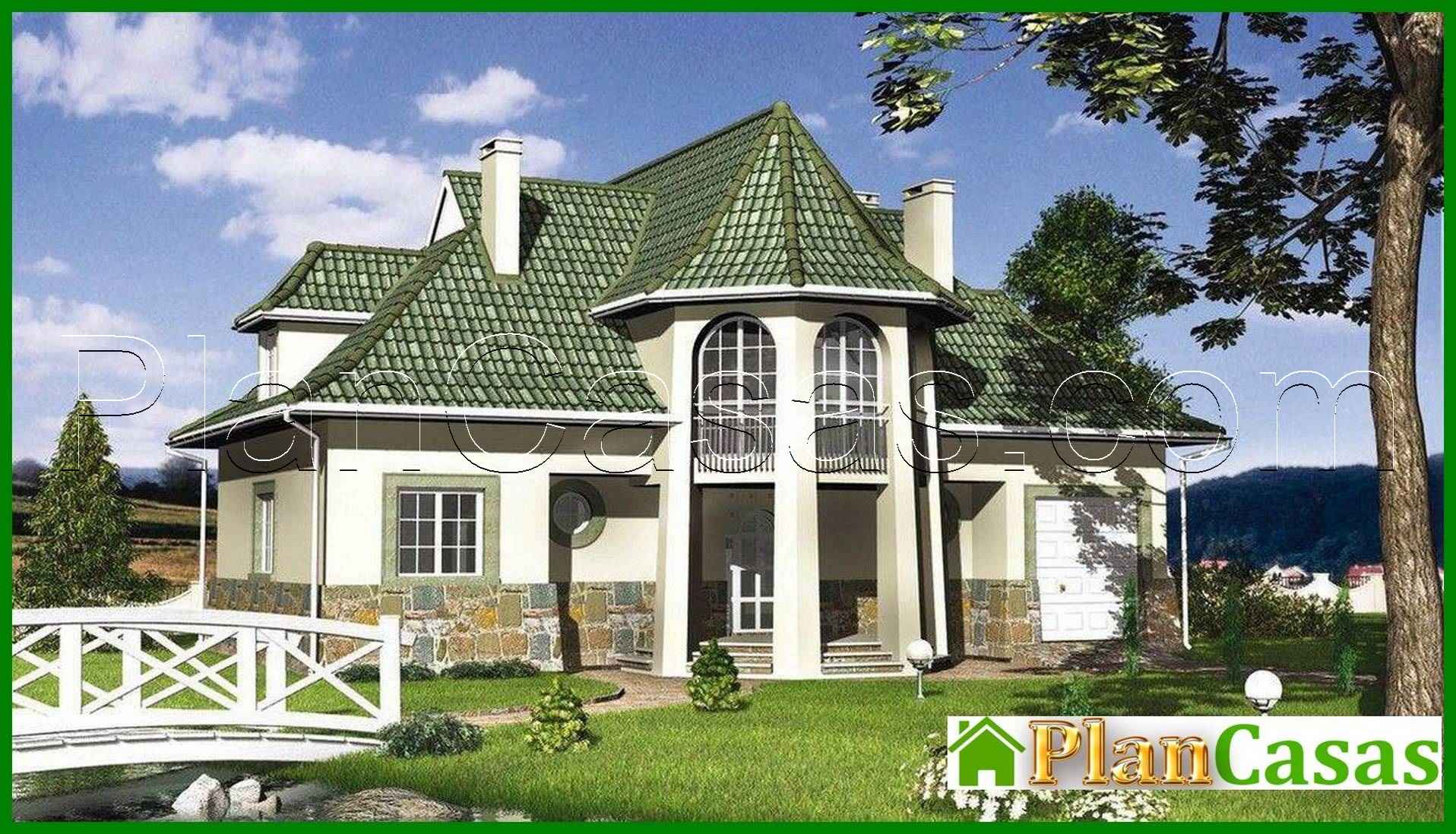 Nice project of a house with a porch in the form of a tower house plan