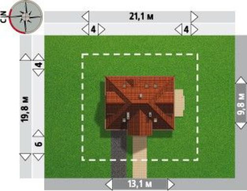 Visualization gallery - Project of an individual mansion with wooden details