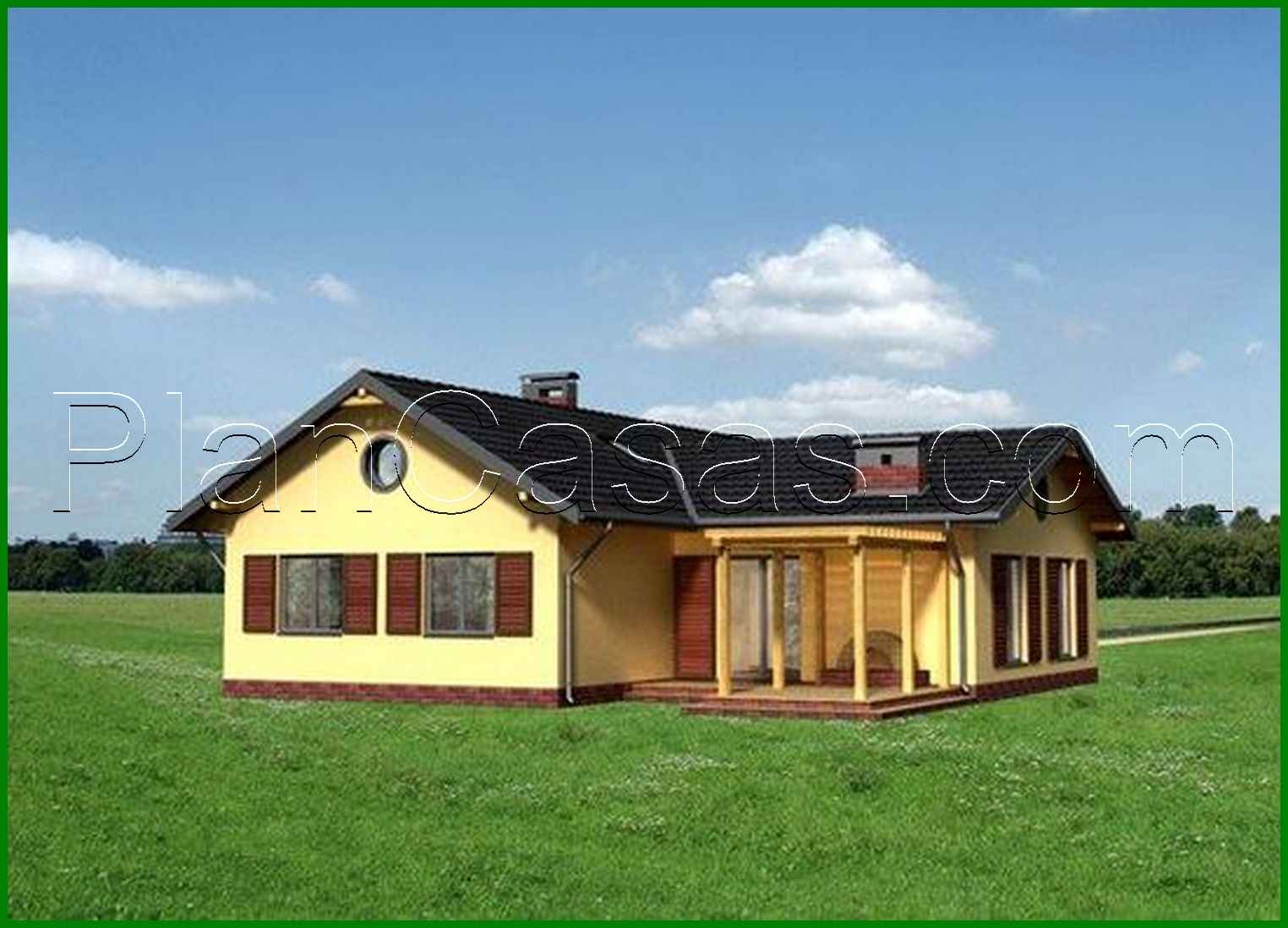 Visualization gallery - One-story mansion with large living area