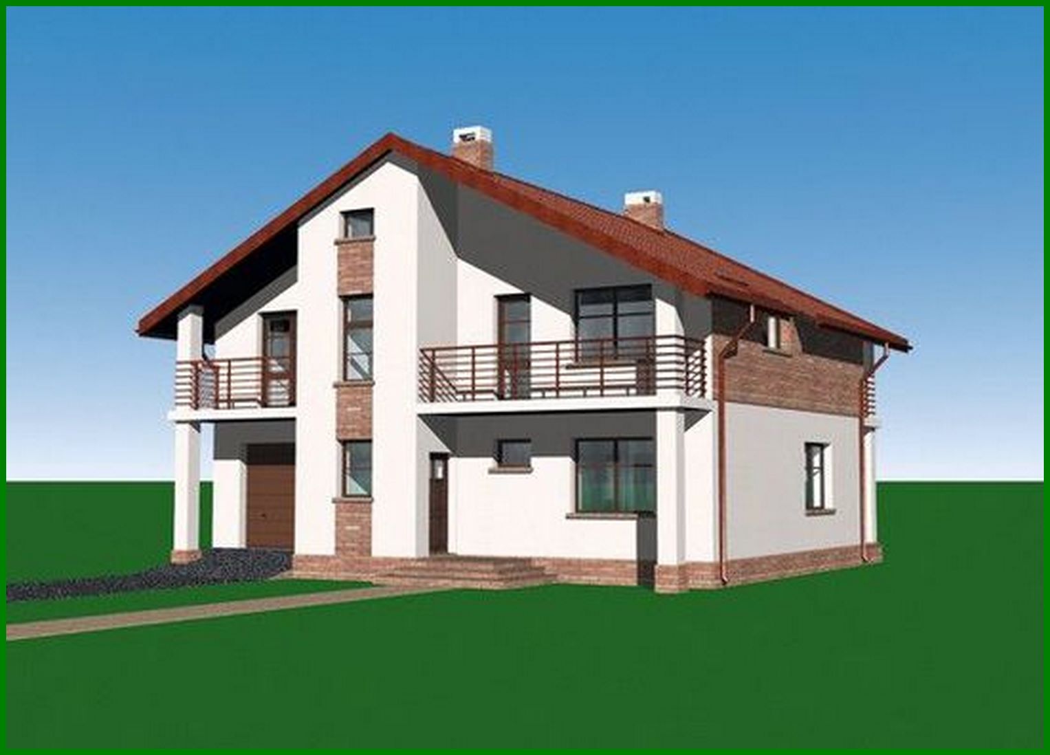 Visualization gallery - Majestic residential building under a gable roof