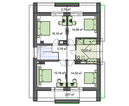 Visualization gallery - Light two-story residential building